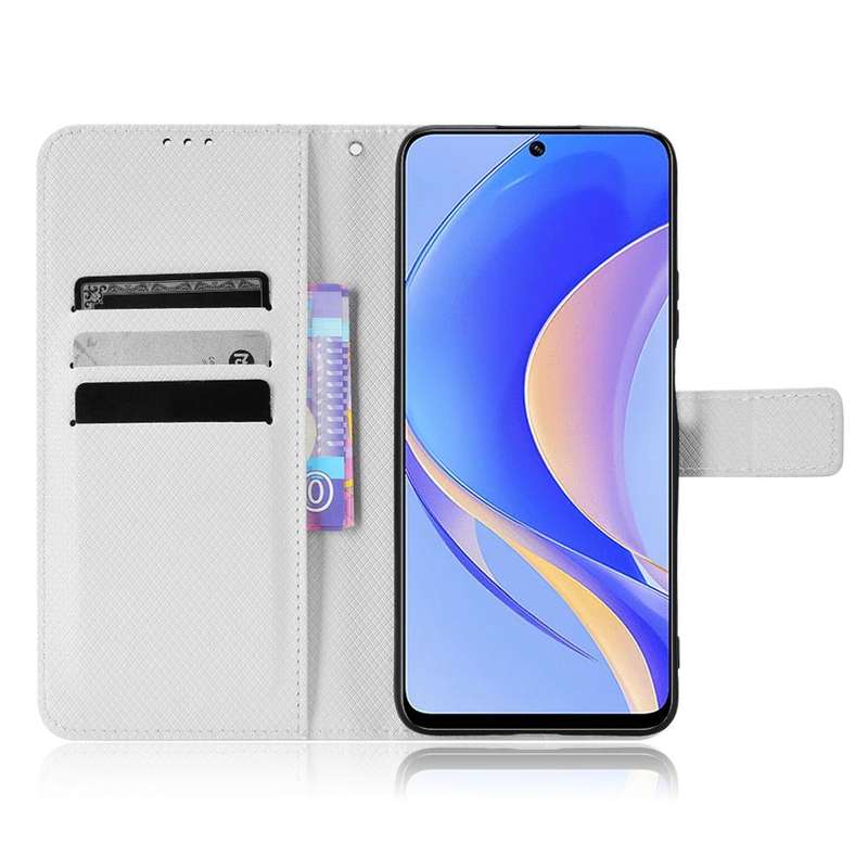 For Huawei nova Y90 Diamond Texture Leather Phone Case(White)