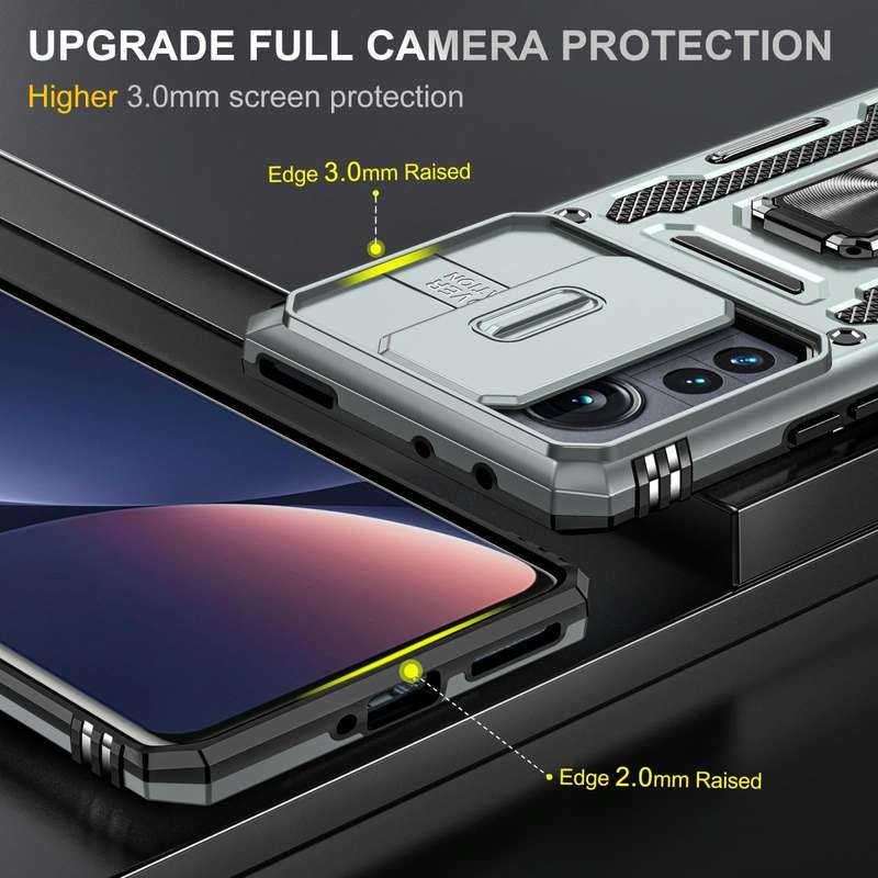 For Xiaomi 12 Pro Armor PC + TPU Camera Shield Phone Case(Grey)