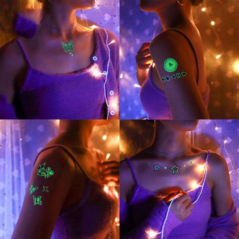 10 PCS Waterproof Luminous Tattoo Stickers Gradient Temporary Tattoo Stickers(EI-137)