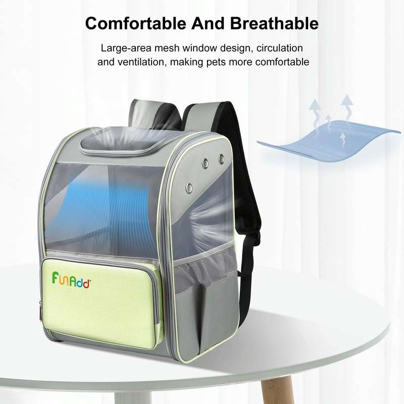 FUNADD Fold Breathable Pet Backpack Outdoor Shoulders Cat Bag(Yellow)