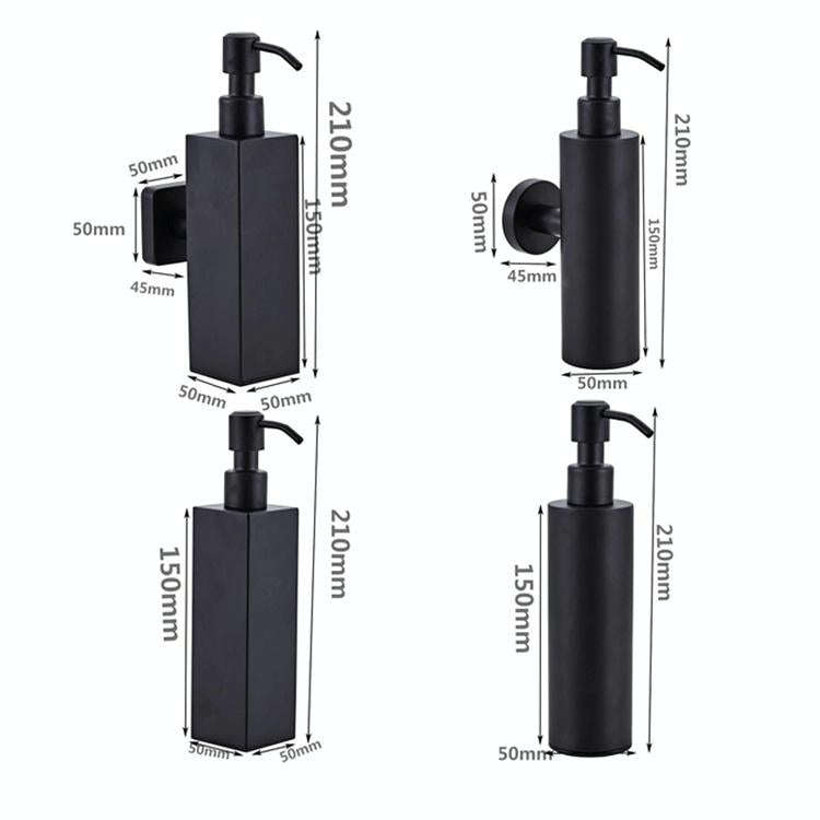 304 Stainless Steel Wall-mounted Manual Soap Dispenser, Style:Round Table Top