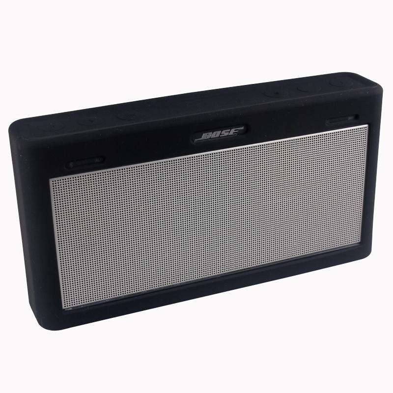 Portable Waterproof Silica Gel Bluetooth Speaker Protective Case for Bose SoundLink III(Black)