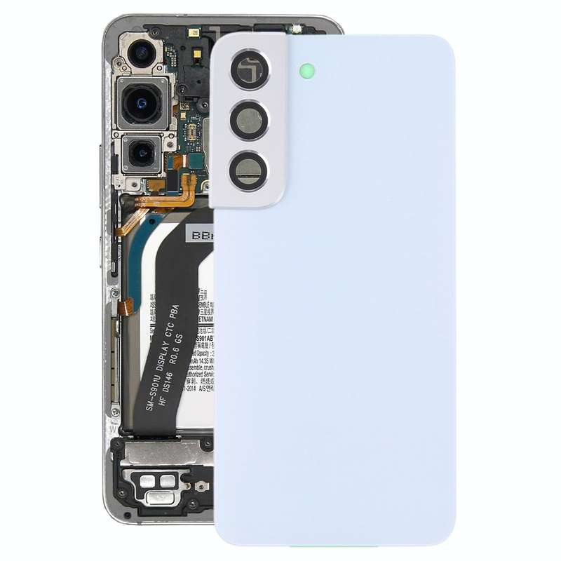 For Samsung Galaxy S22 5G SM-S901B Battery Back Cover with Camera Lens Cover (White)