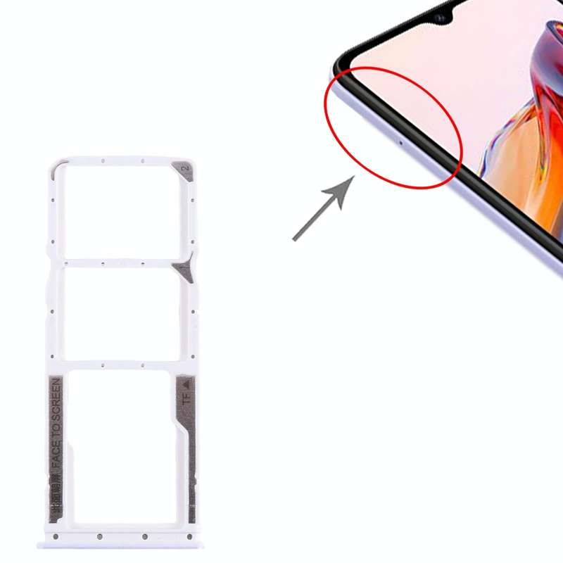 For Xiaomi Redmi 12C SIM Card Tray + SIM Card Tray + Micro SD Card Tray (Purple)
