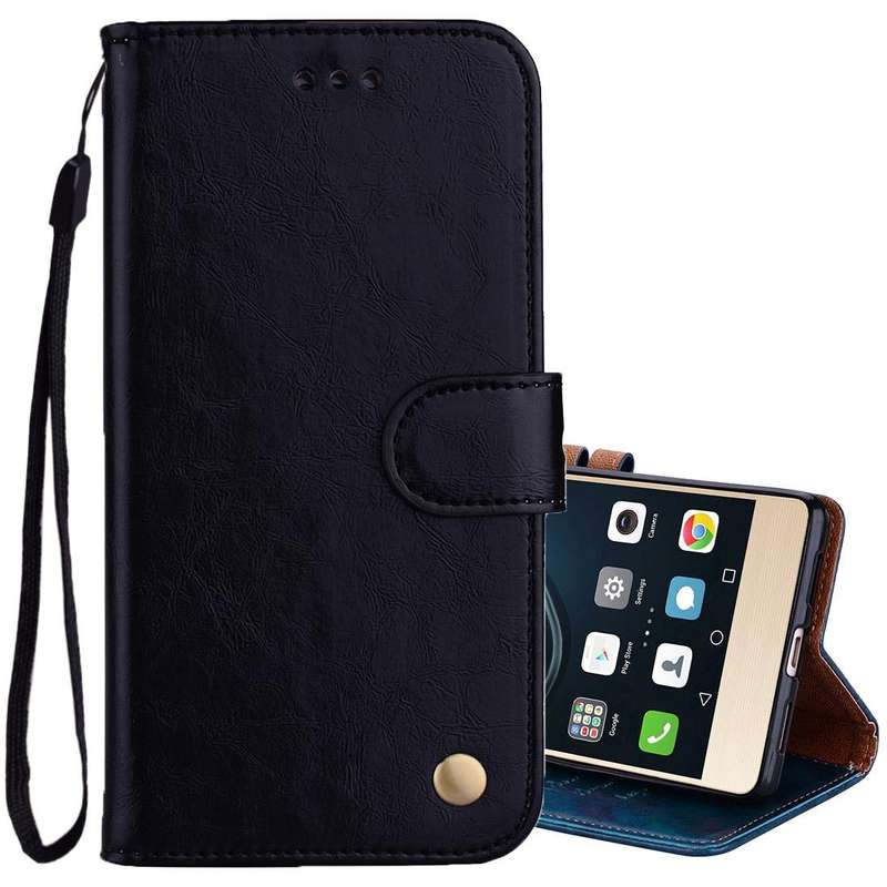 For Huawei P9 Lite Business Style Oil Wax Texture Horizontal Flip Leather Case with Holder & Card...