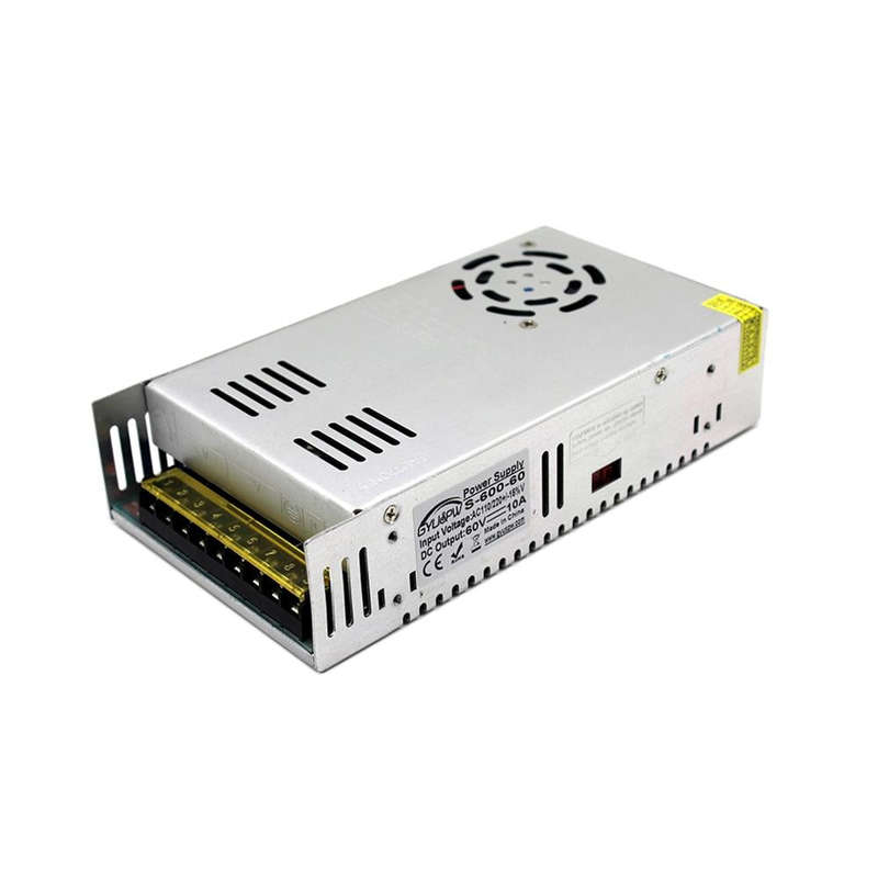 S-600-60 DC60V 10A 600W Light Bar Regulated Switching Power Supply LED Transformer, Size: 215 x 1...