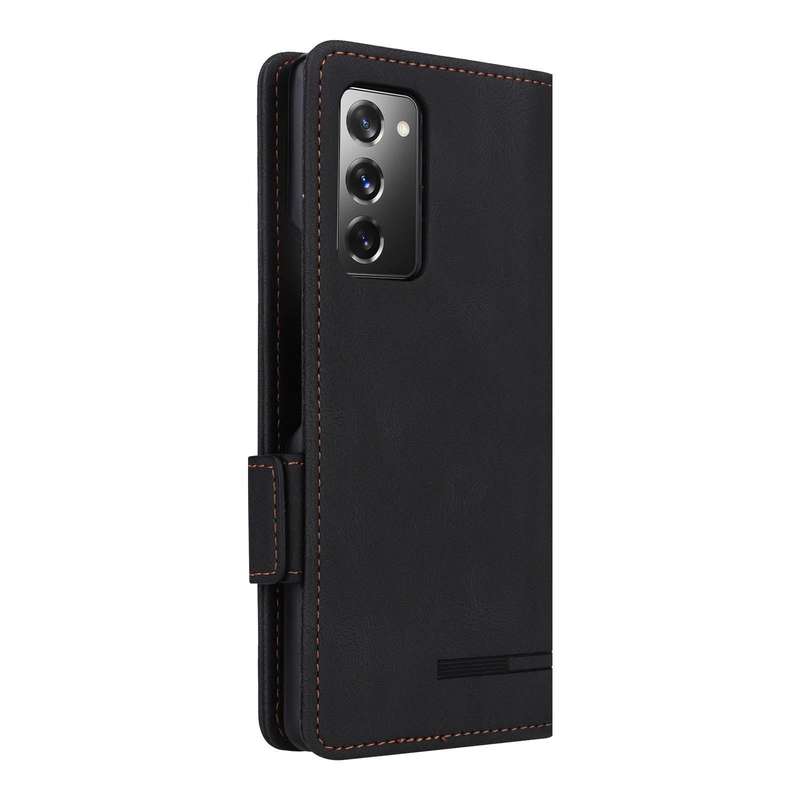 For Samsung Galaxy Z Fold2 5G Magnetic Clasp Flip Leather Phone Case(Black)
