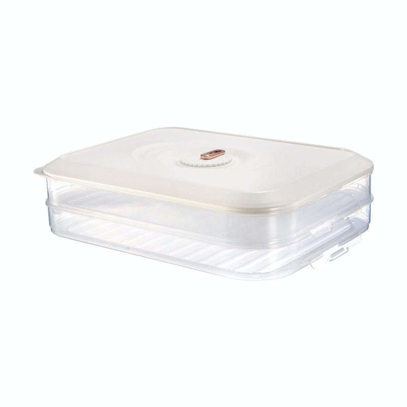 Household Refrigerator Freezer Large Capacity Dumpling Box, Capacity: Two Layers (White)