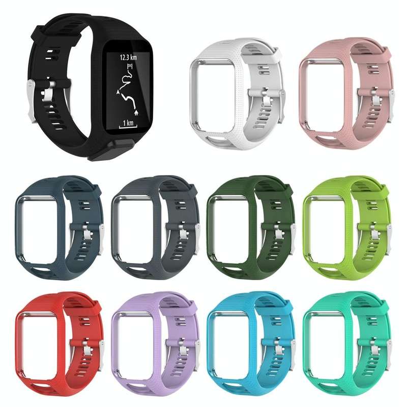 Silicone Sport Watch Band for Tomtom Runner 2/3 Series (Black)