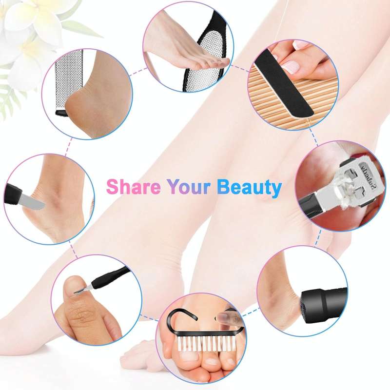 Electric Foot File Pedicure Kit Waterproof Feet Callus Remover, Spec: Matte Black