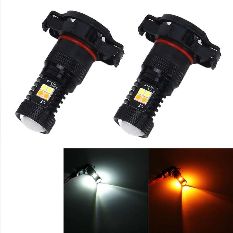 2 PCS Super Bright H16(EU) DC 12V 5W 350LM Auto Car Fog Light with 16 SMD-3030 LED Bulbs Lamp, Wh...