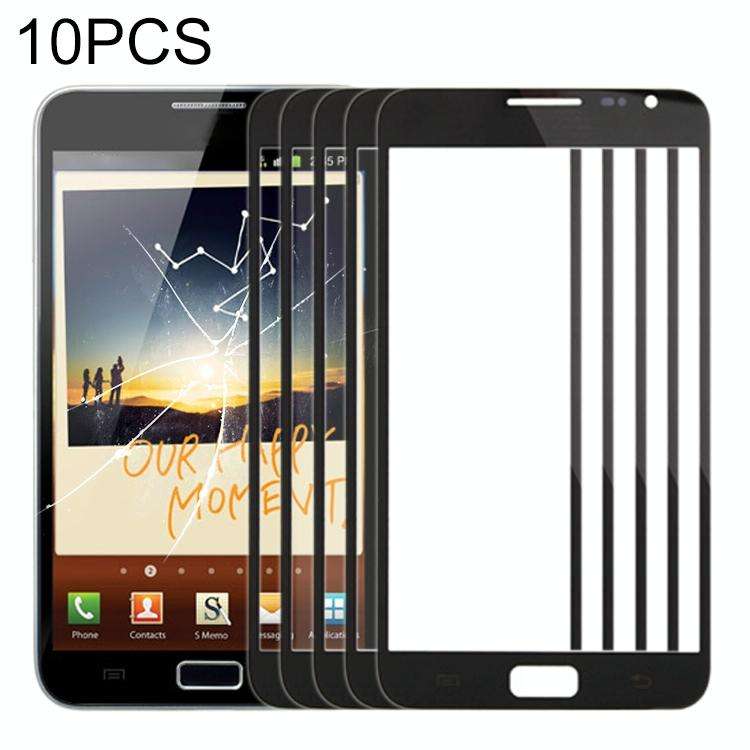 For Samsung Galaxy Note N7000 / i9220 10pcs Front Screen Outer Glass Lens (Black)