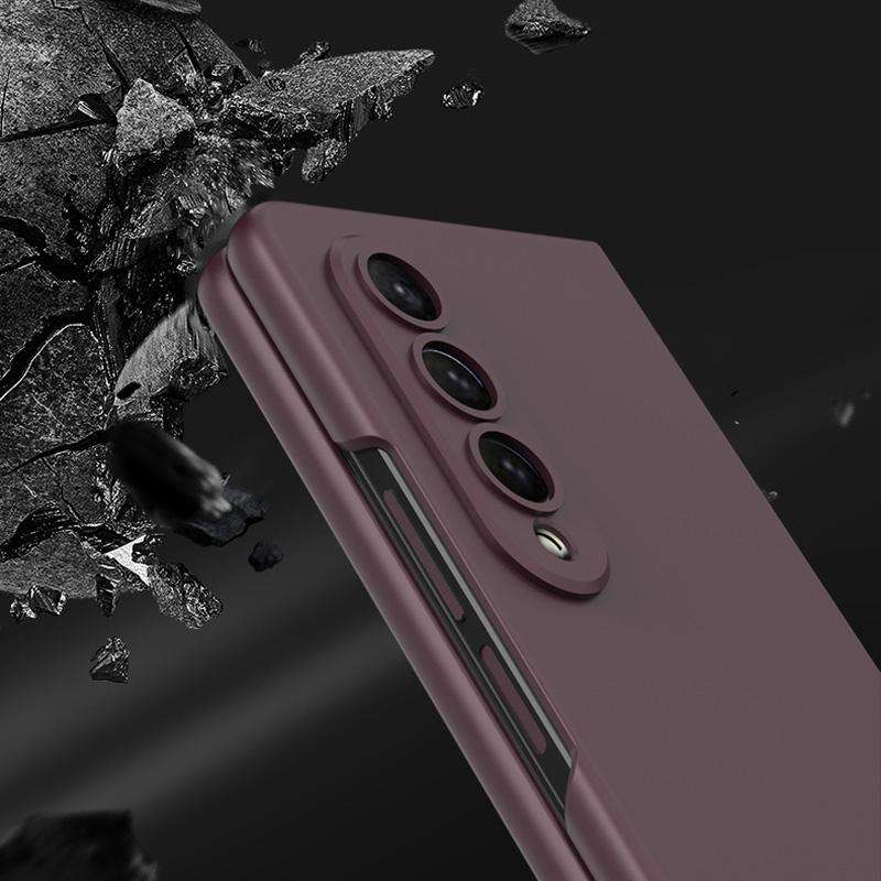 For Samsung Galaxy Z Fold4 GKK Integrated Ultra-thin Full Coverage Phone Flip Case(Wine Red)