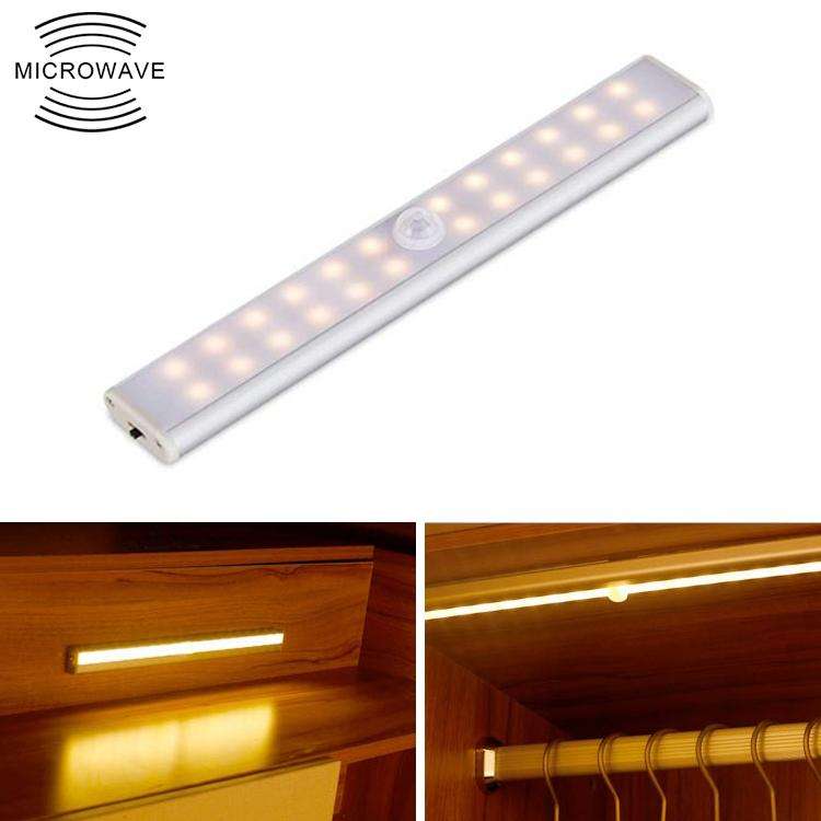 2W 24 LEDs Warm White Wide Screen Intelligent Human Body Sensor Light LED Corridor Cabinet Light,...