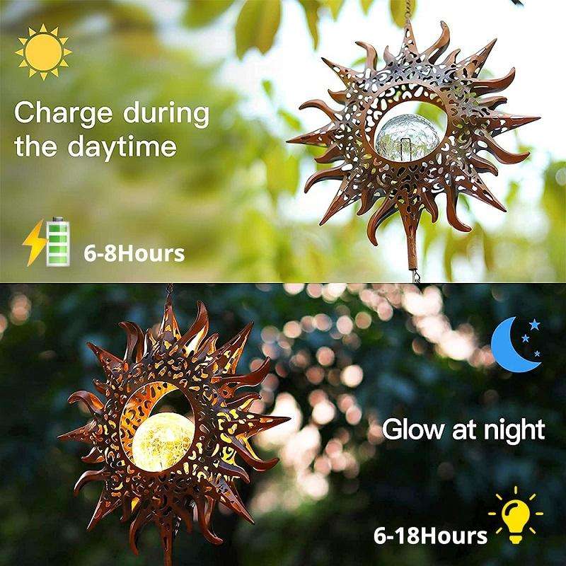 Solar Suspending Iron Wind Chime Lamp(Moon)