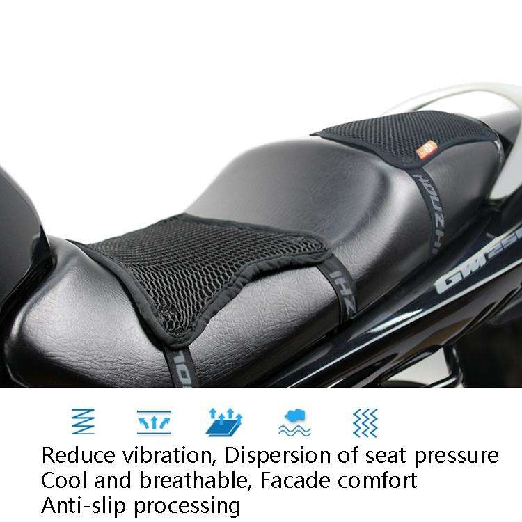 HOUZHI MTZT1010 Motorcycle Sun Insulation Cushion 3D Grid Breathable Sweating Cool Seat Cover, St...