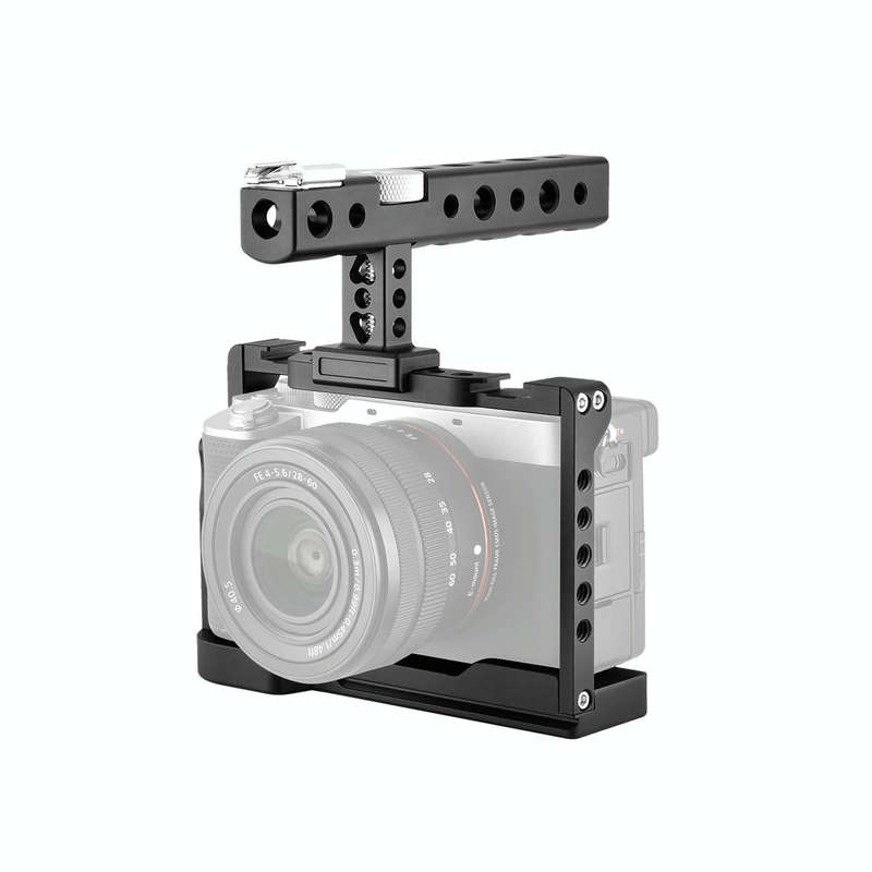 YELANGU C24 Video Camera Cage Stabilizer Kit with Handle for Sony Alpha 7C / A7C / ILCE-7C (Black)