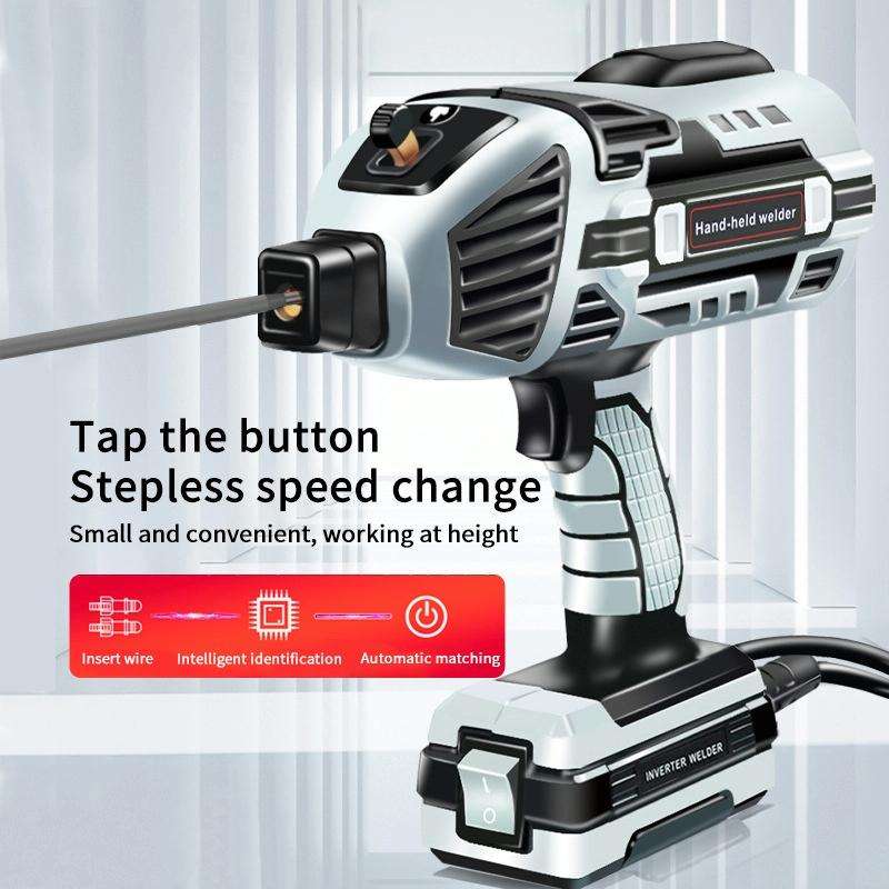 Handheld Welding Machine Home Small Portable Inverter Welder(Gray EU Plug 220V)