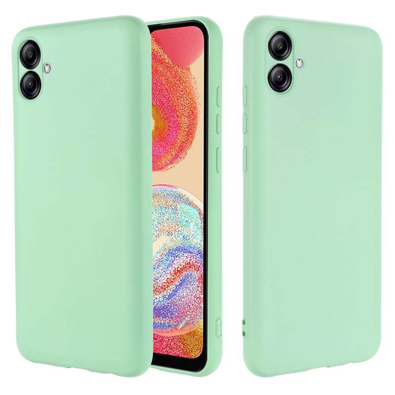 For Samsung Galaxy A04e / M04 / F04 Pure Color Liquid Silicone Shockproof Full Coverage Case(Green)