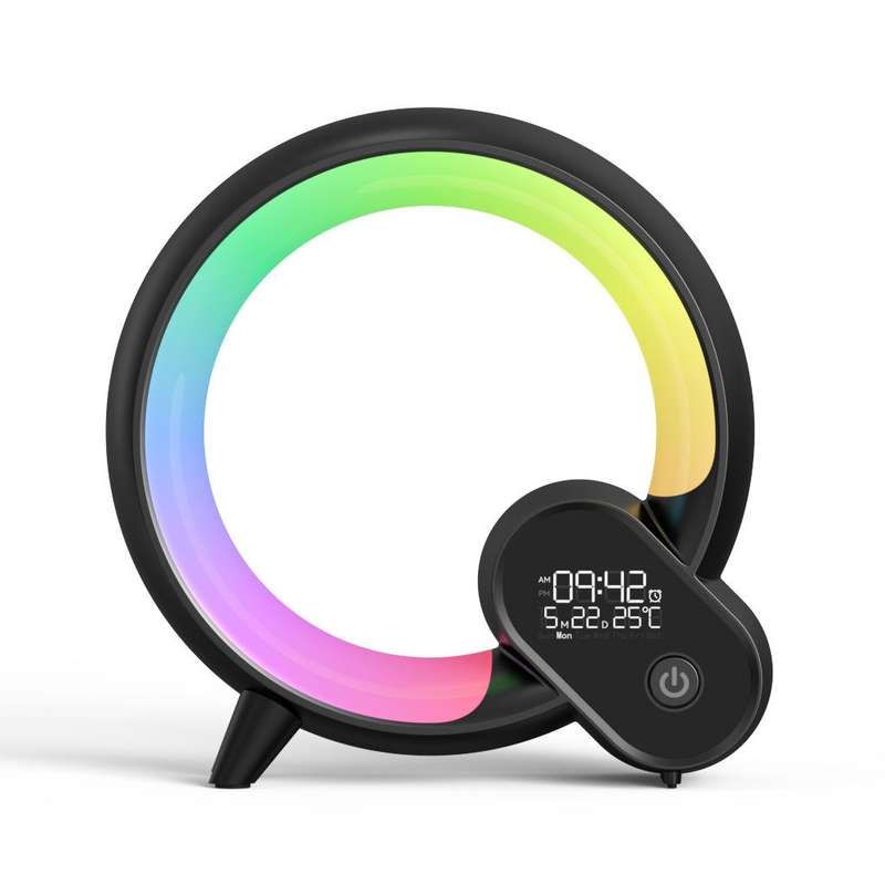 Multi-Functional RGBW Atmosphere Light Bluetooth Speaker Sunrise Wake-Up Lamp Digital Display Ala...