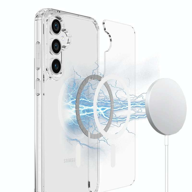 For Samsung Galaxy S23 FE 5G MagSafe Clear Acrylic PC Hybrid TPU Phone Case(Transparent)
