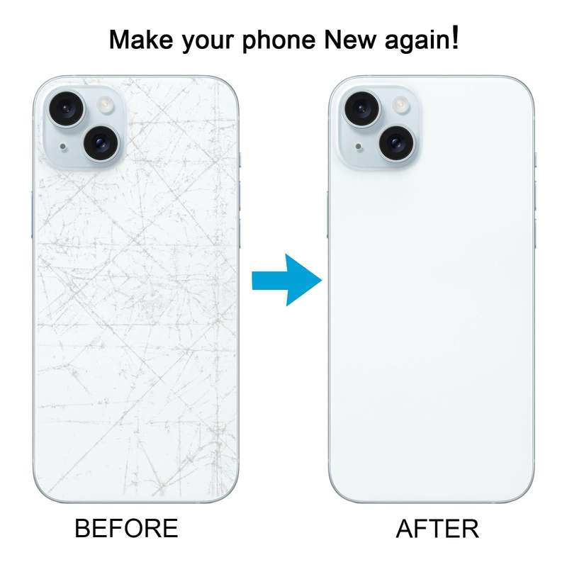 For iPhone 15 Plus Easy Replacement Big Camera Hole Glass Back Battery Cover(Blue)