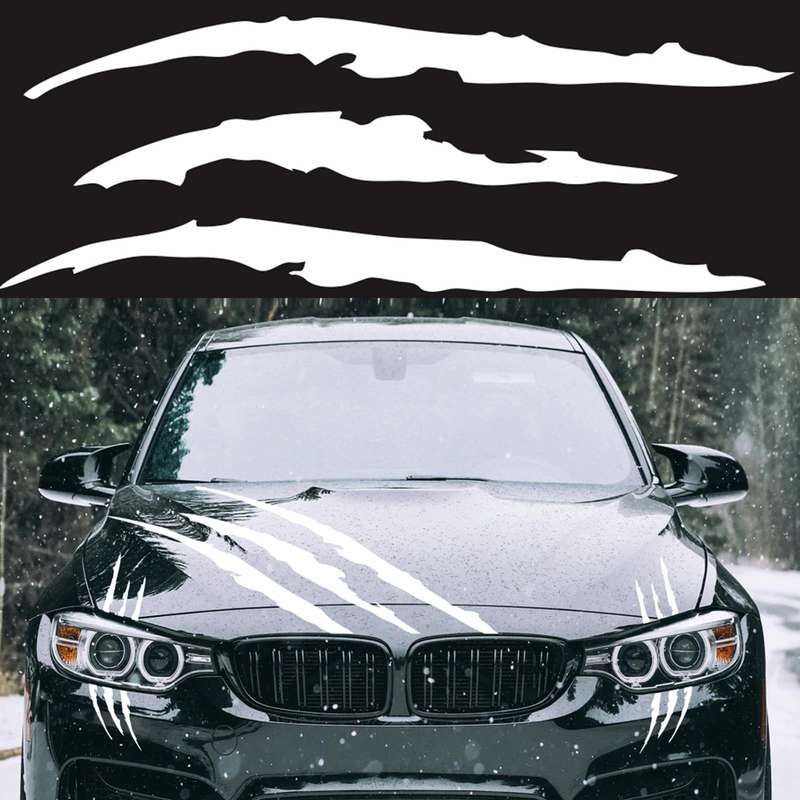 D-865 Claw Scratches Pattern Car Modified Decorative Sticker(White)