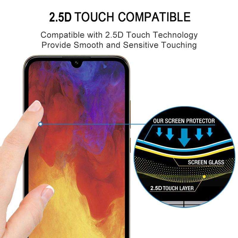 For Huawei Y6p Full Glue Full Screen Tempered Glass Film(Black)