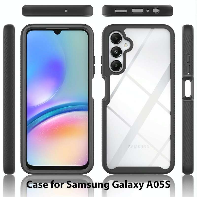 For Samsung Galaxy A05s Starry Sky Solid Color Shockproof TPU Clear PC Phone Case(Pink)
