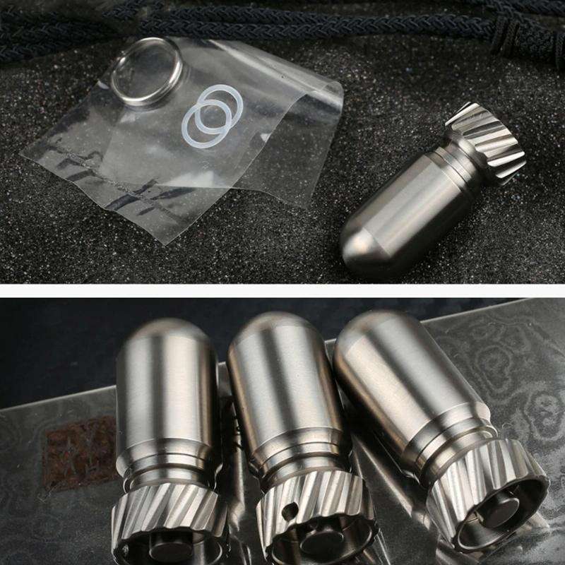 Portable Pure Titanium Mini Waterproof Warehouse Sealed Jar Pill Box, Color: Baked Blue