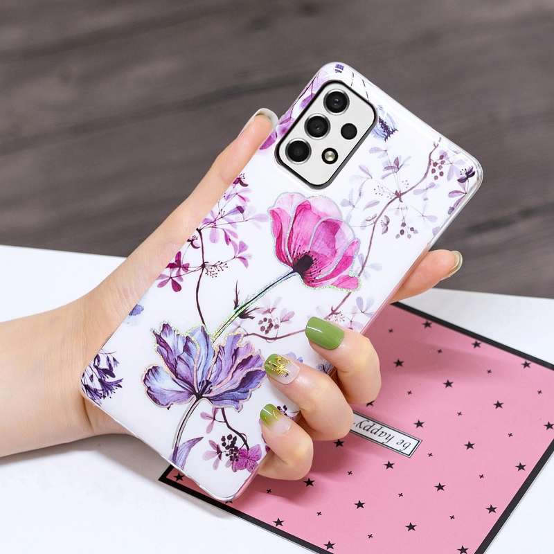 For Samsung Galaxy A53 5G Electroplating Pattern TPU Phone Case(Lotus)