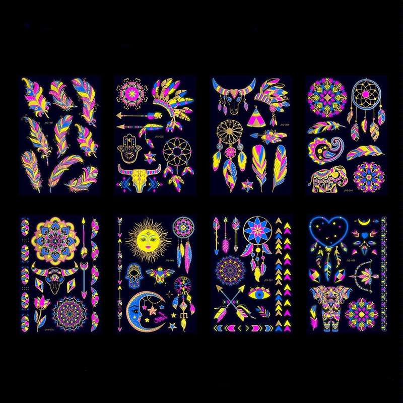 2 PCS Fluorescent Bronzing Waterproof Tattoo Stickers(JYG-007)