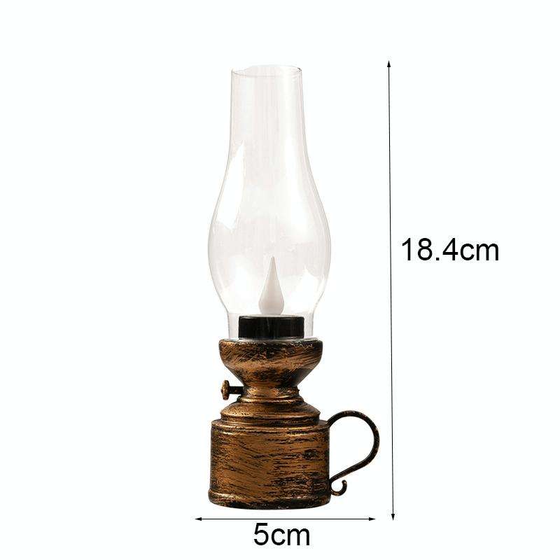 Retro Luminous Kerosene Lamp Christmas Simulation Oil Lamp Decoration, Spec: Water-drop (Bronze)
