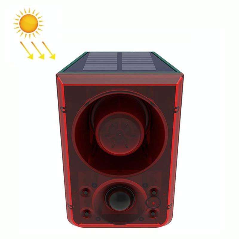 N911N Solar Alarm Infrared Sensor Sound And Light Blast Warning Light Animal Repeller(English Ver...