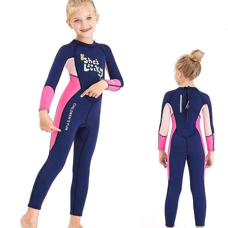 DIVE&SAIL Children Warm Swimsuit One-piece Wetsuit Long Sleeve Cold-proof Snorkeling Surfing Suit...