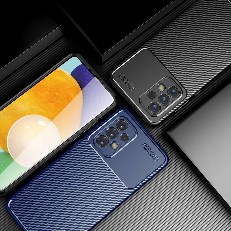 For Samsung Galaxy A73 5G Carbon Fiber Texture TPU Phone Case(Black)