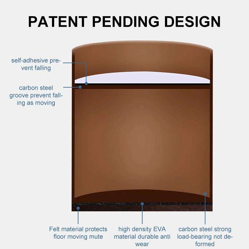 2pcs/set Furniture Carbon Steel Wraparound Heightening Foot Pad, Style: Round 4x5cm (Brown)
