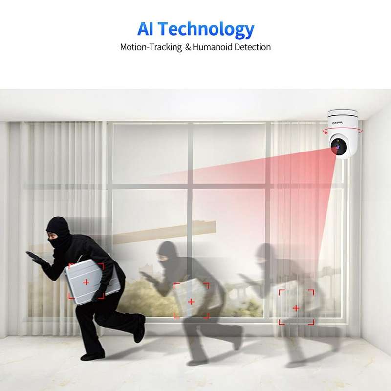 SriHome SH042 2.0MP 1080P HD AI WiFi Pan-tilt Surveillance Camera(US Plug)