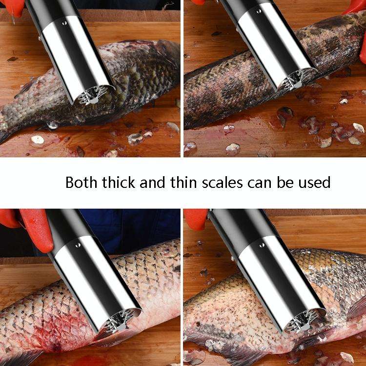 Electric Fish Scale Scraper Household Automatic Wireless Scraping Tool CN Plug Red Double Battery
