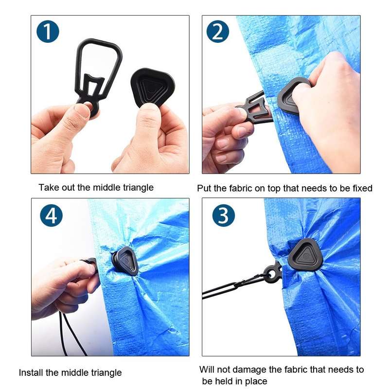 10 PCS Awning Banner Tarpaulin Plastic Clip Field Camping Mountaineering Tent Clip, Color: Black ...