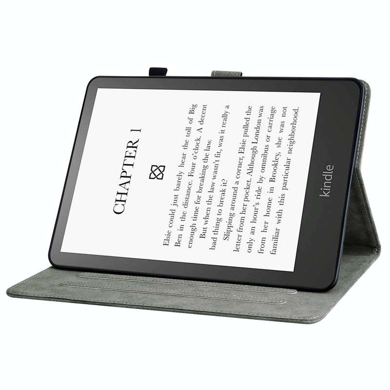 For Amazon Kindle Paperwhite 5 Tiger Pattern PU Tablet Case With Sleep / Wake-up Function(Purple)