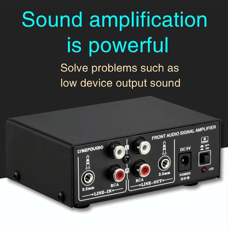 B053 Front Stereo Sound Amplifier Headphone Speaker Amplifier Booster with Volume Adjustment, 2-W...