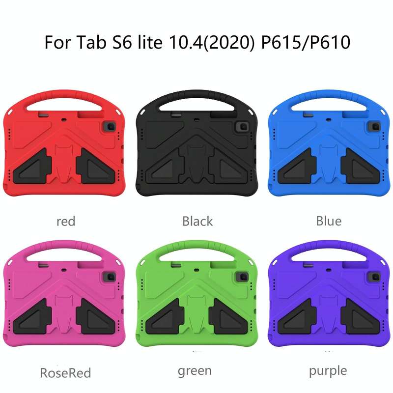 For Galaxy Tab S6 Lite P610/P615 EVA Flat Anti Falling Protective Case Shell with Holder(Purple)