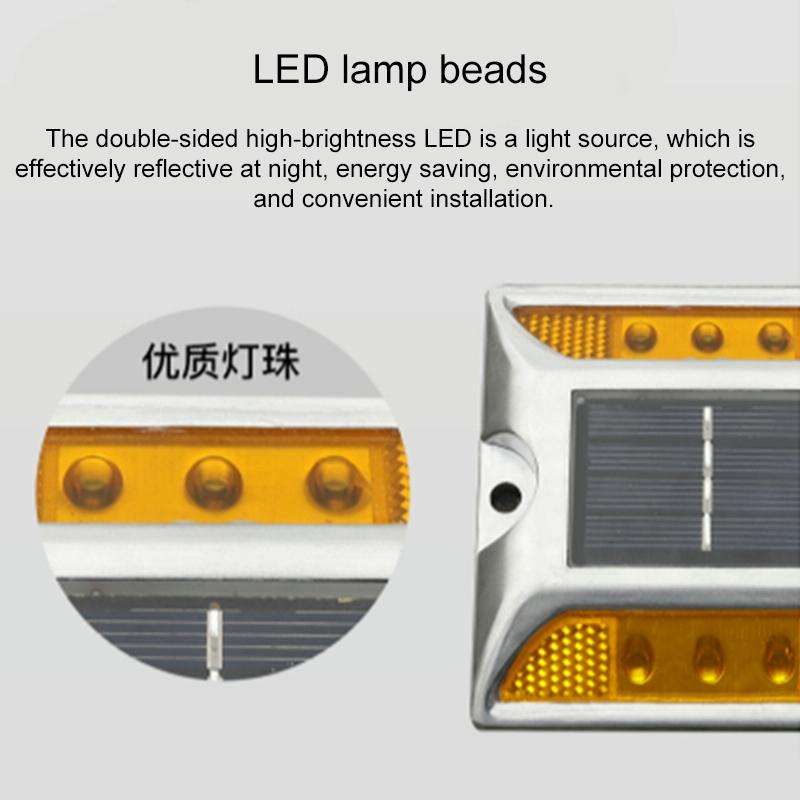 Solar Square Road Stud Light Car Guidance Light Road Deceleration Light, Constantly Bright Versio...