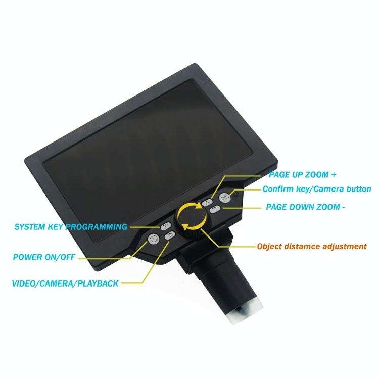G1200D 7 Inch LCD Screen 1200X Portable Electronic Digital Desktop Stand Microscope(AU Plug Witho...