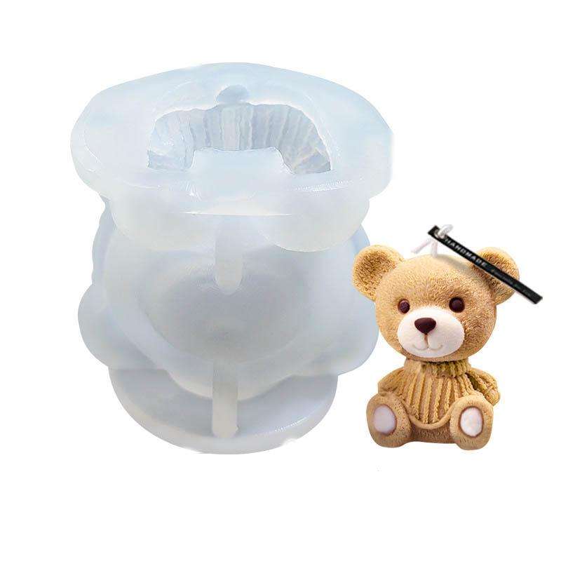 Cartoon Milk Tea Coffee Bear Ice Cube Silicone Mold Aromatherapy Candle Plaster Epoxy Mold, Speci...