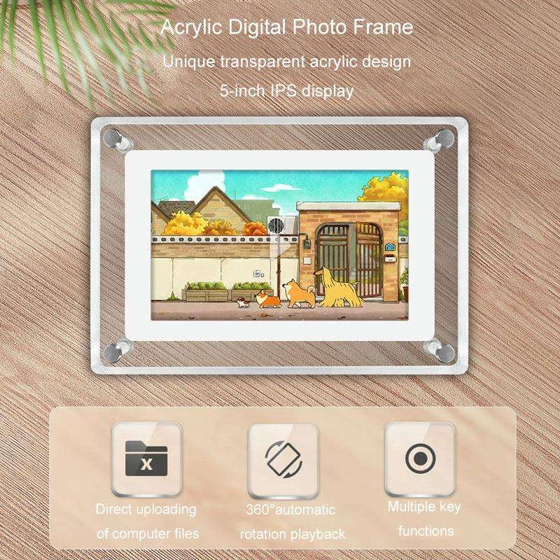 5 Inch HD Digital Photo Frame Crystal Advertising Player 1080P Motion Video Picture Display Playe...
