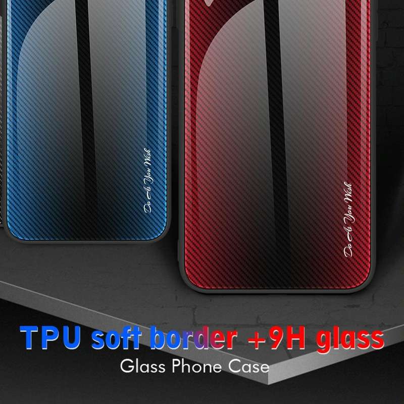 For Samsung Galaxy S10+ Texture Gradient Glass TPU Phone Case(Black)