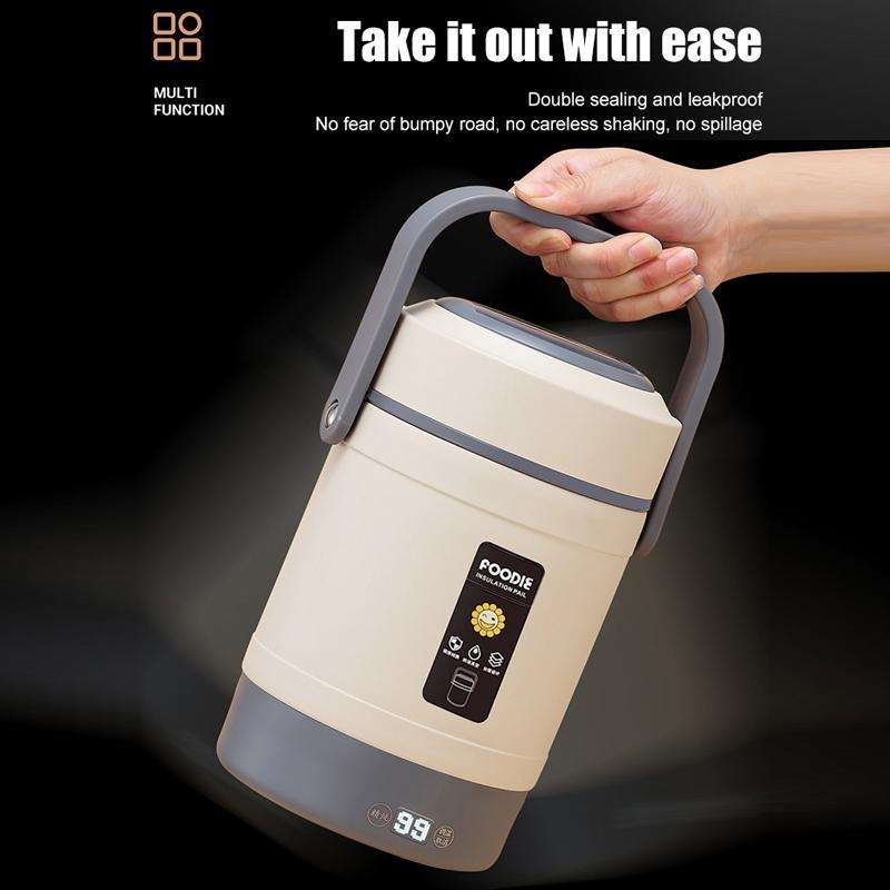 2.0L 304 Food Grade Insulated Lunch Box Electric Thermostat Lunch Bucket, CN Plug, Color: Tempera...