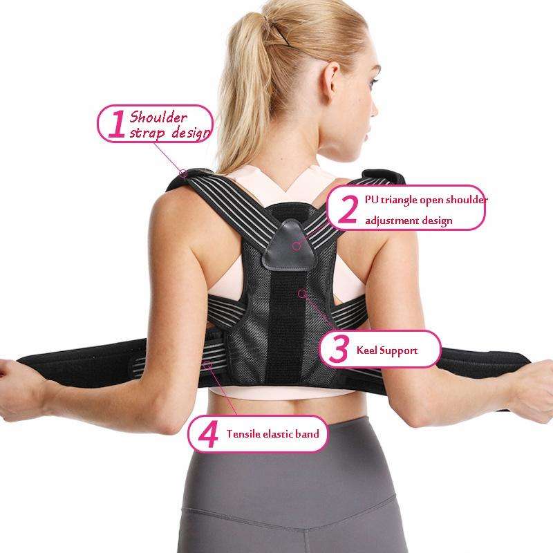 Unisex Dual Compression Back Support Correction Belt Hunchback Corrector, Specification: Free Siz...